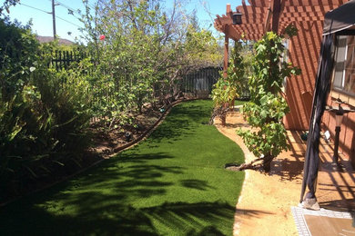 Inspiration for a small traditional drought-tolerant and partial sun backyard landscaping in San Diego for summer.