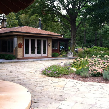 Sandstone Pavers Linking the Gazebo  to the House