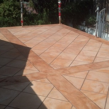 Santa Barbara Deck with Faux Tile Finish