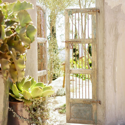 Photo of a mediterranean garden path in Santa Barbara.