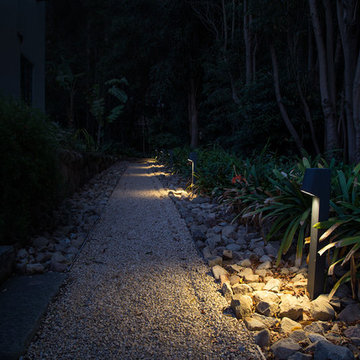 Santa Barbara Mission Residence - Gravel Pathway at Night