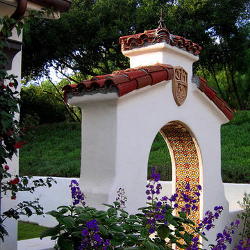 Santa Barbara style Spanish home + Courtyard Gardens