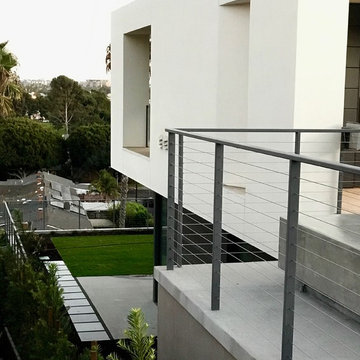Santa Monica Modern with new turf and screen plantings.