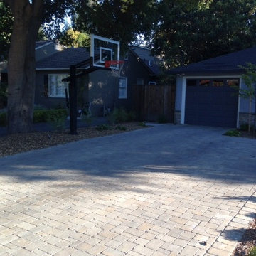 sara f's Pro Dunk Silver Basketball System on a 20x40 in Menlo Park, CA