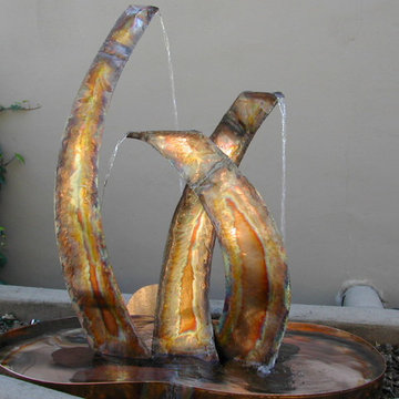 sculpture and copper water features