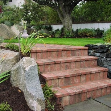 Seattle Front Yard Landscaping and Brick Steps