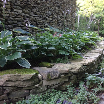 Shade Garden and Pennsylvania Fieldstone Retaining Wall