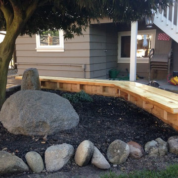 Shea's Yellow Cedar Retaining Walls & Bench