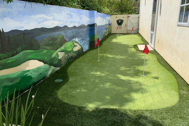 Sheftell Residence - Gorgeous putting green in front of mural - residential turf
