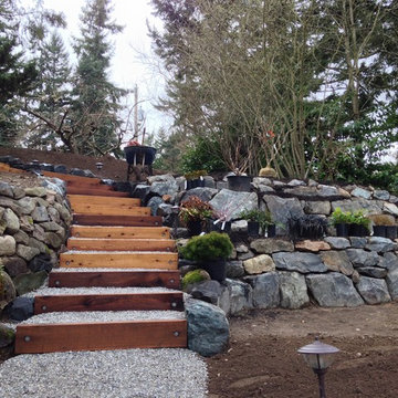 Shoreline Landscape Timbers & Retention Walls (Before & After)