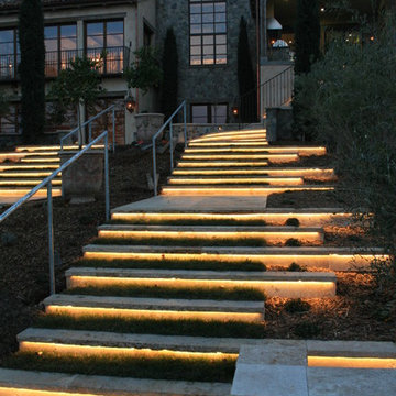 Showcase project - Natural Stone lit steps