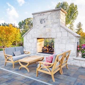 Exterior Fireplace With Open Back