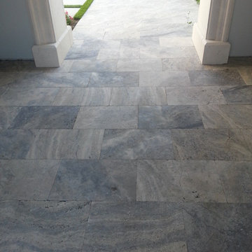 Silver 16x24 Travertine Landscape Pavers Walkway and Courtyard