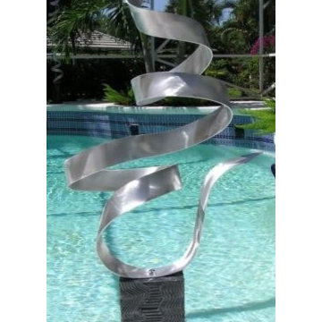 Silver Metal Garden Sculpture - Whisper by Jon Allen