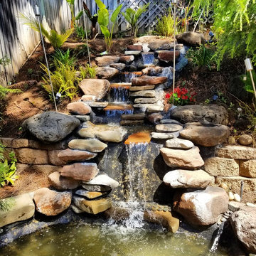 Sloped Landscape + Water Feature