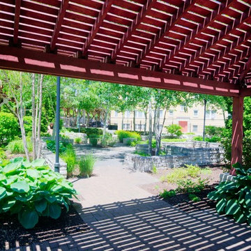 Small Chicago Park Tucked Between Two 'L' trains