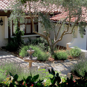 Small Spanish Cottage Landscaping in Montecito CA
