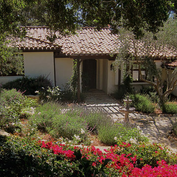 Small Spanish Cottage with drought tolerant Landscaping in Montecito CA