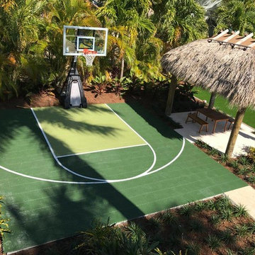 SnapSports® - Tropical Backyard Basketball Court