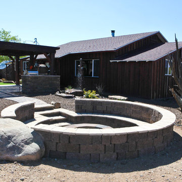 Southwest Fire Pit Seating Area Patio : Landscape Installations