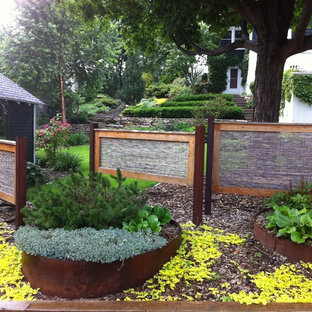 Design ideas for a contemporary front yard landscaping in Minneapolis.