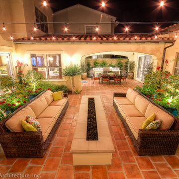 Spanish Courtyard with fire pit