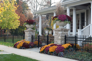 Design ideas for a traditional front yard landscaping in Chicago.