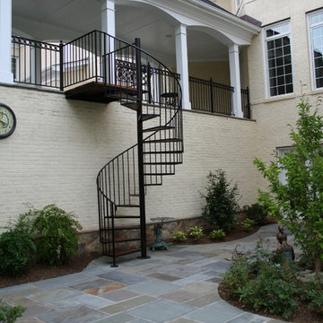 Spiral Staircase with Custom Wrought Iron Railing