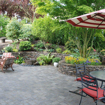Stacked Stone Walls and Paver Patio