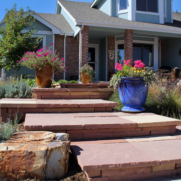 Staggered Brick Steps Entry