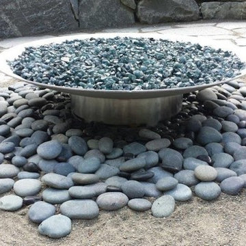 Steel Fire Pit with Glass