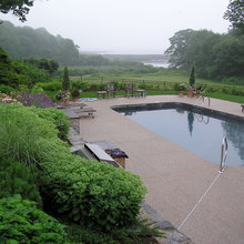 Landscape around pool fencing