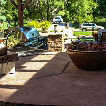 Stone Counter Top With Luxury Fire Bowl