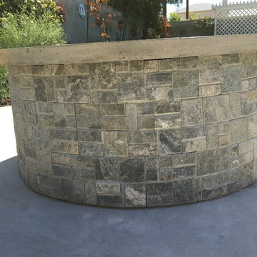 stone firepit & concrete cap