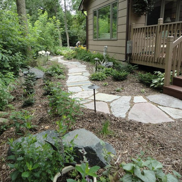 Stone garden path off back deck