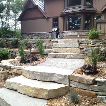 Stone outcropping steps