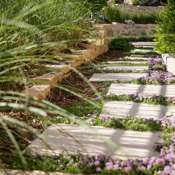 Stone path with groundcovers