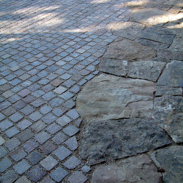 Stone Patio and Pavers in Driveway