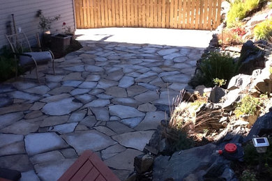 Stone patios and interlocking brick driveways