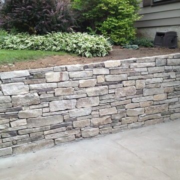 Stone Retaining Walls from Salvaged Stone
