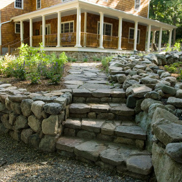 Stone stairs to chicken coop