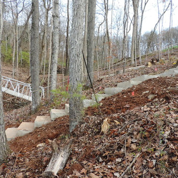Stone step treads solve access issue on lake front property in Louisville area o