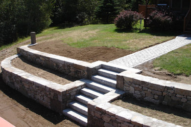 This is an example of a stone landscaping in Portland Maine.