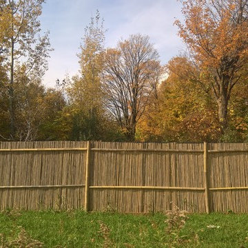 Stouffville Moso Bamboo Privacy Panel Over Chain Link Fencing