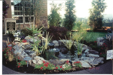Photo of a garden in Portland with a water feature.