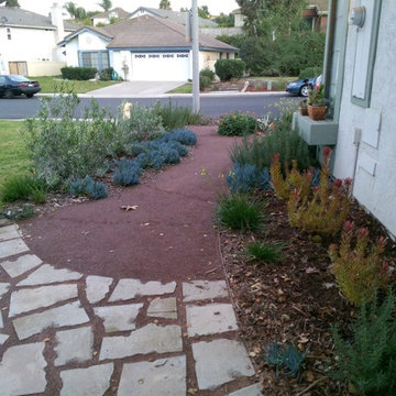 Sustainable front yard, recycled materials