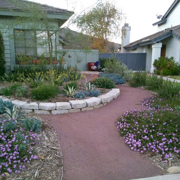 Sustainable front yard, recycled materials