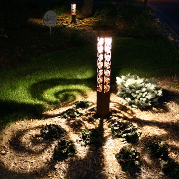 Swirls 4x4 Bollard by driveway