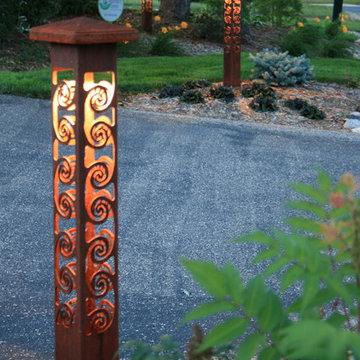 Swirls 4x4 Bollards by driveway