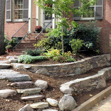 Terrace Walls w Large Stone Insets and Steps